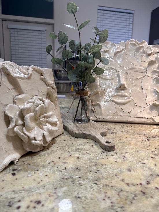 Other - OPEN TO NEGOTIATE White Clay Face Wall Art
